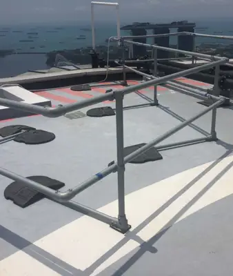3 Line Rail Safety Railing and Modular Guardrail made from Slip-on Railing Fittings ...