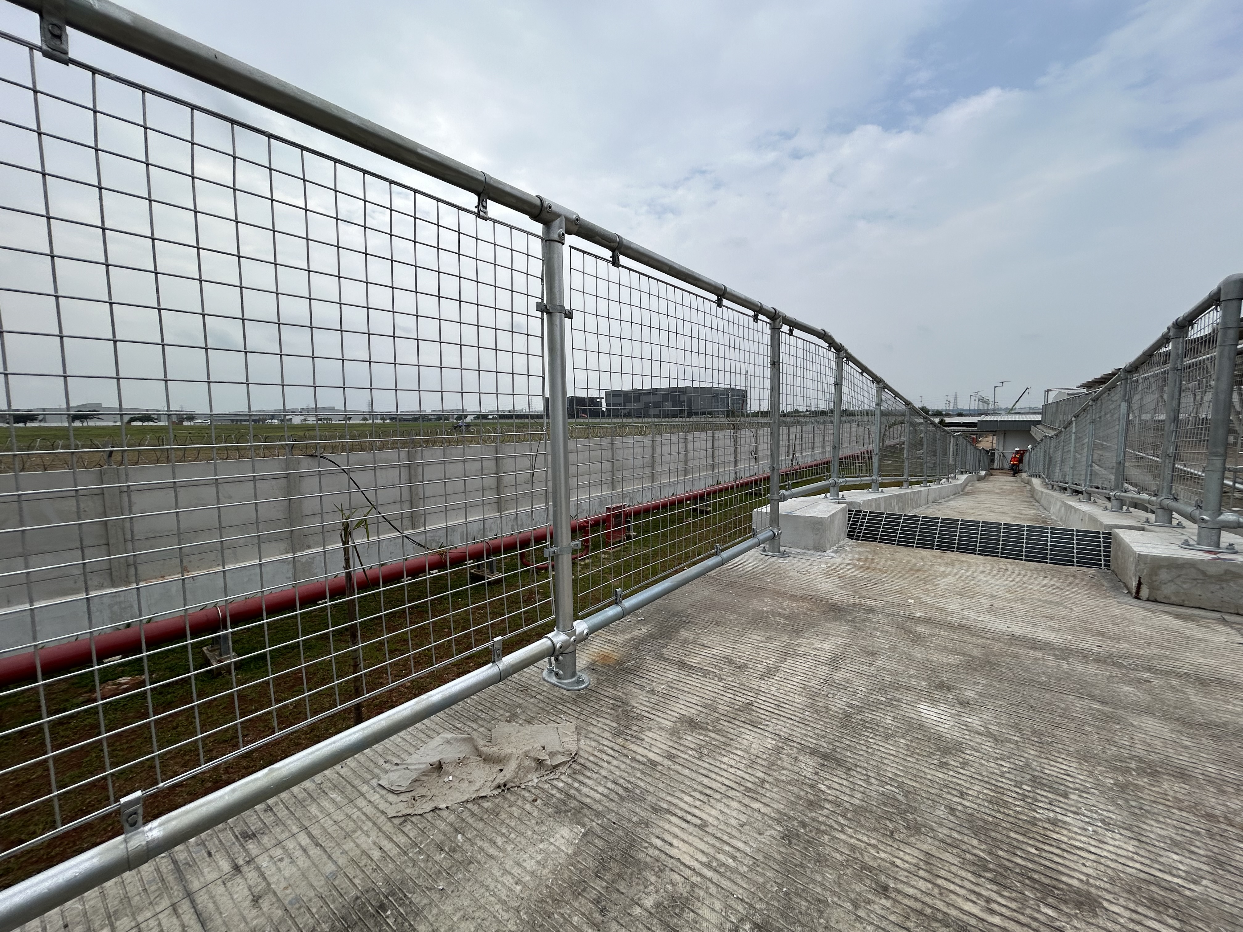 Safety Railings with Mesh Panel