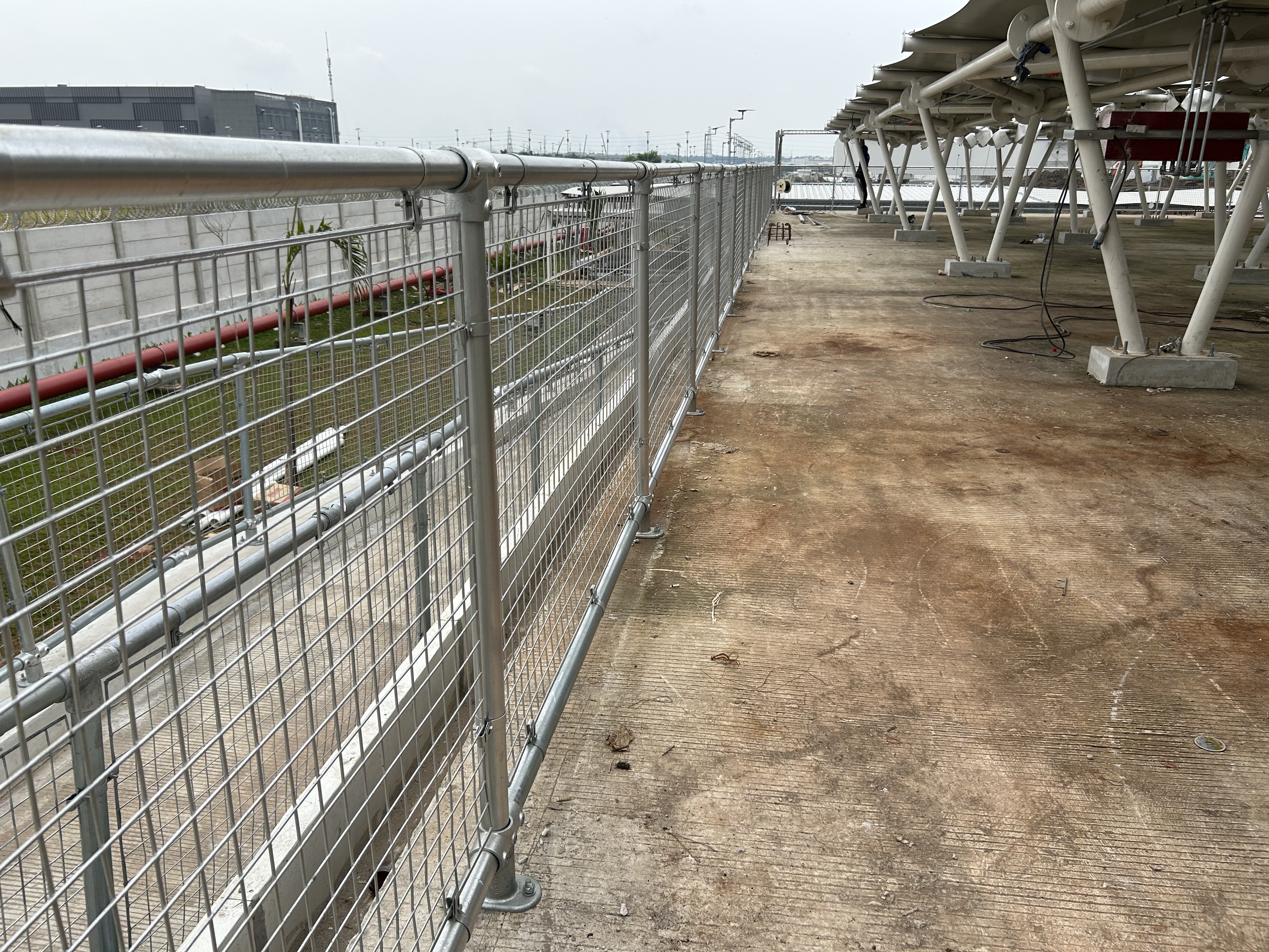 Safety Railings with Mesh Panel