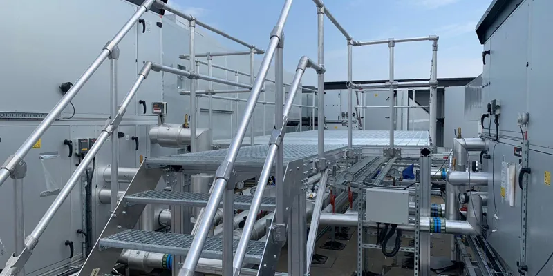 Safety Railing and Modular Guardrail made from Slip-on Railing Fittings ...