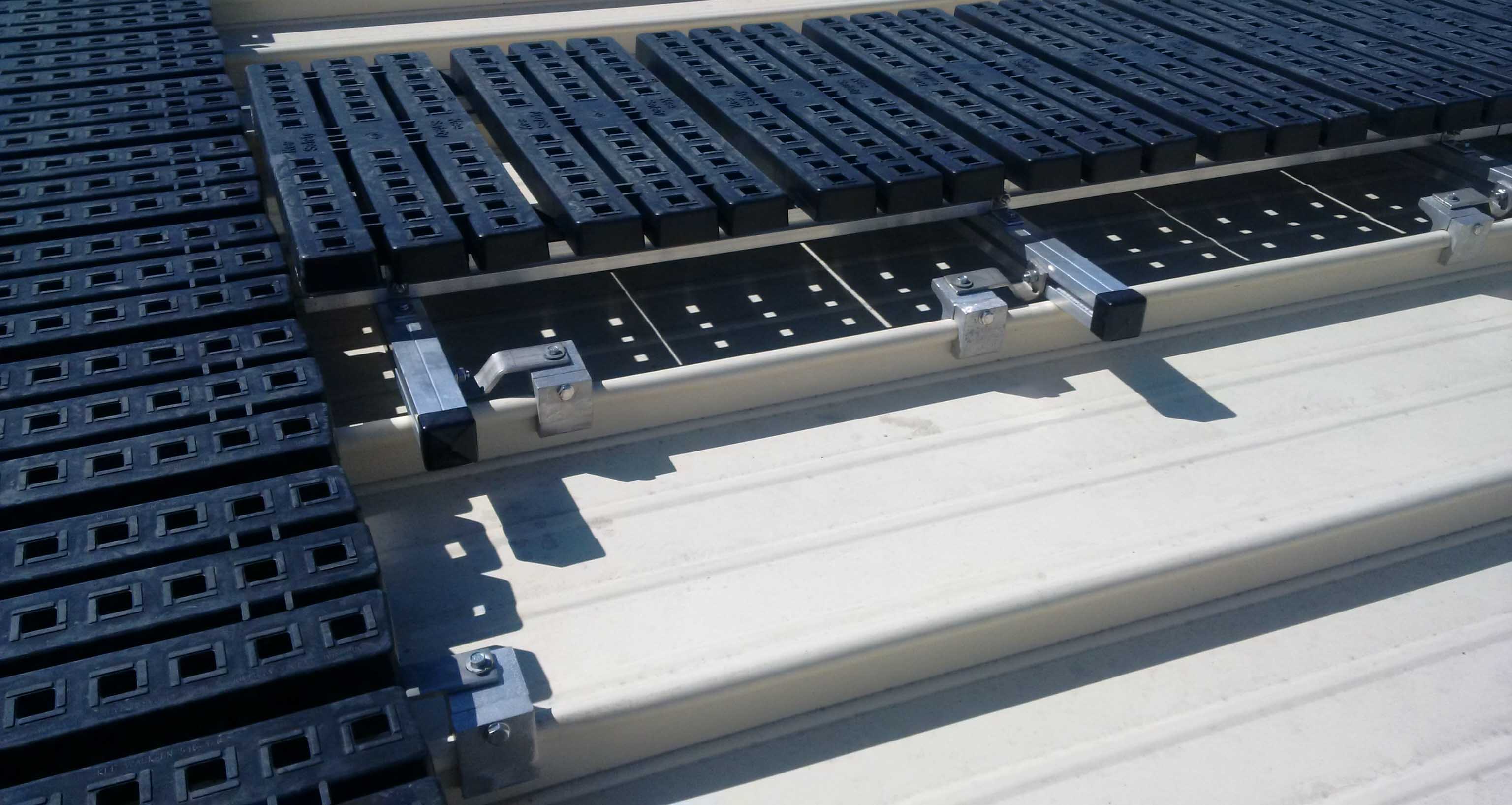 Rooftop Walkway With Stainless Steel Brackets